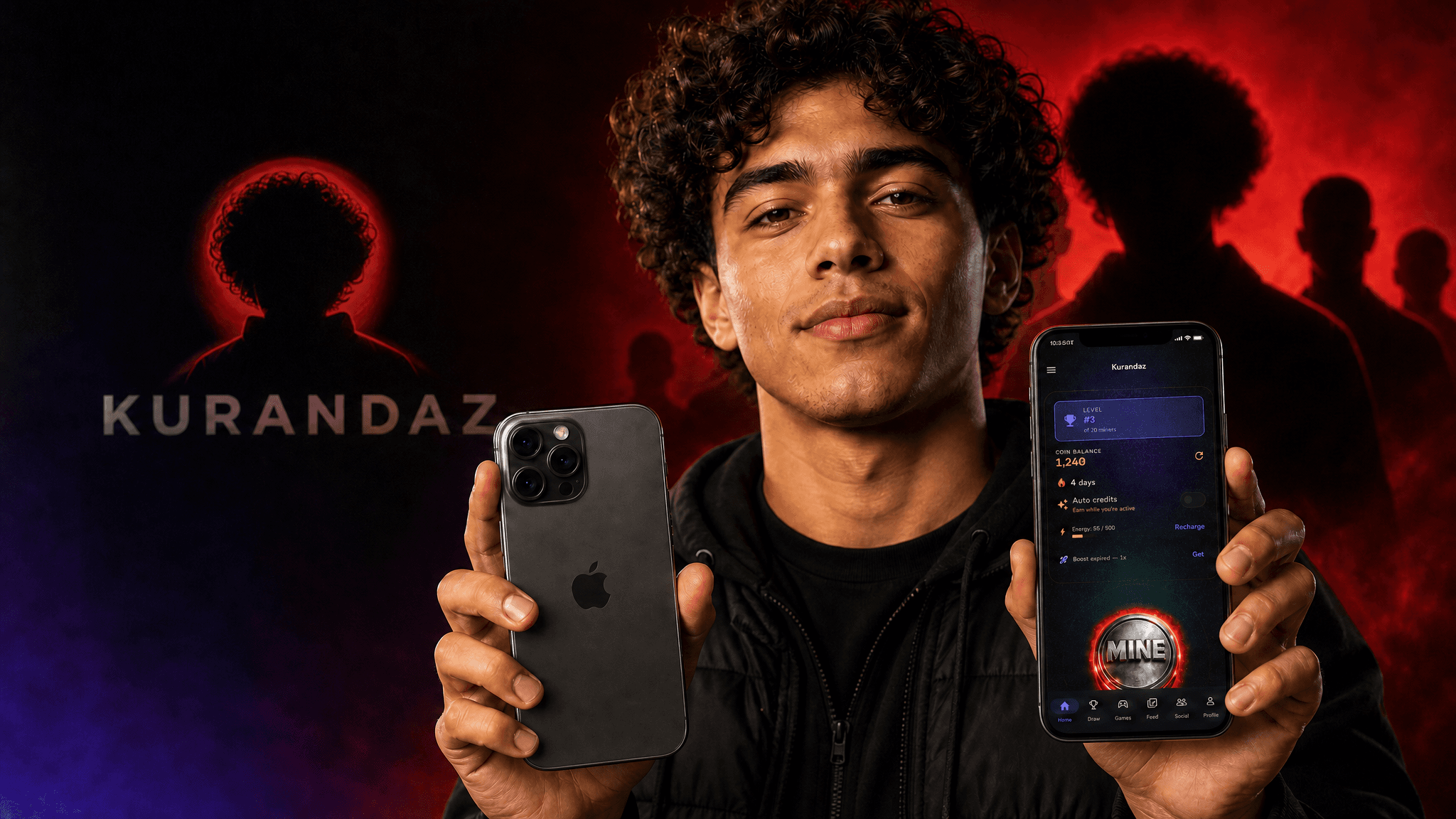 A Kurandaz player celebrating a prize claim